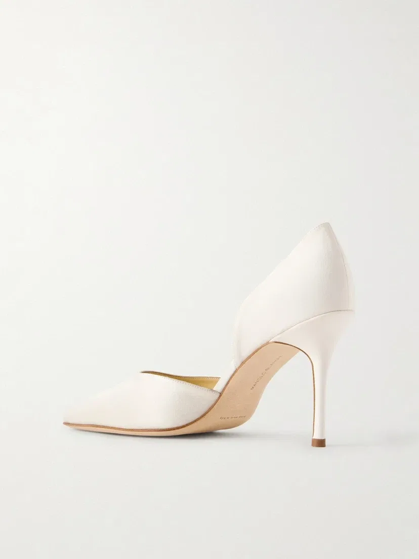 Атласные туфли-лодочки Taylerbinu 90 Manolo Blahnik, белый — фото 3