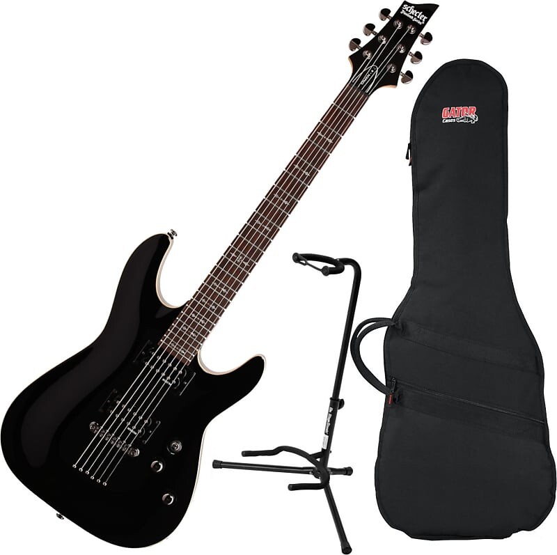 

Электрогитара Schecter Omen 6 Electric Guitar, Black w/ Deluxe Gig Bag and Guitar Stand