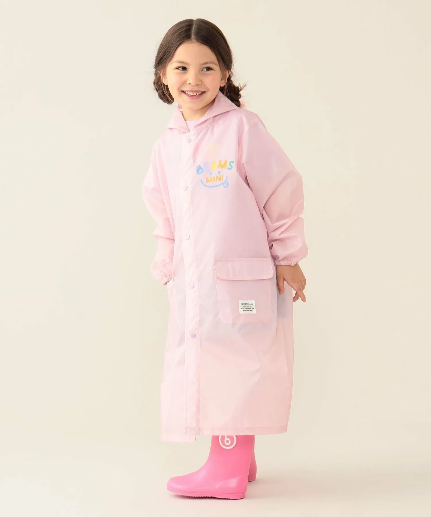 Дождевик Smile (95-130 см) для нового учебного года Beams Mini, PINK — фото 3