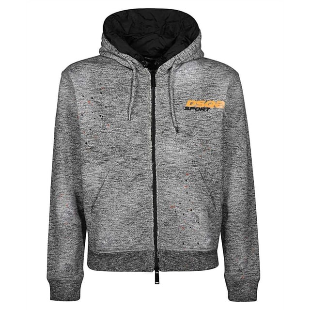 

S71Hg0067 s25385 Куртка 900м с капюшоном Dsquared2, серый