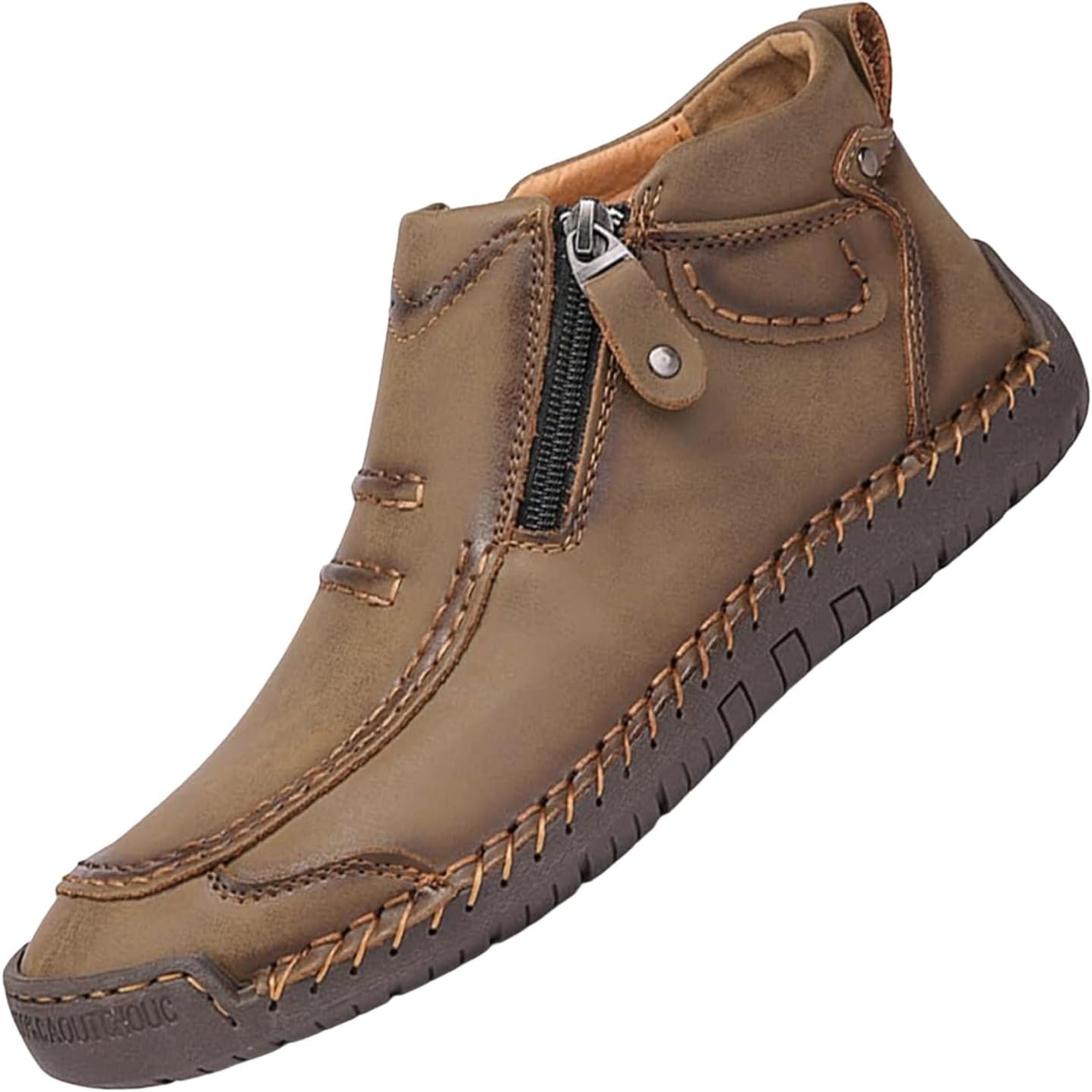 

Мужские кожаные ботинки чукка на щиколотке, удобные, ручной работы, из натуральной кожи, с молнией, на шнуровке, для вождения, водонепроницаемые, комфортные, легкие, средние по высоте, для активного отдыха, походов, кемпинга и прогулок Generic,...