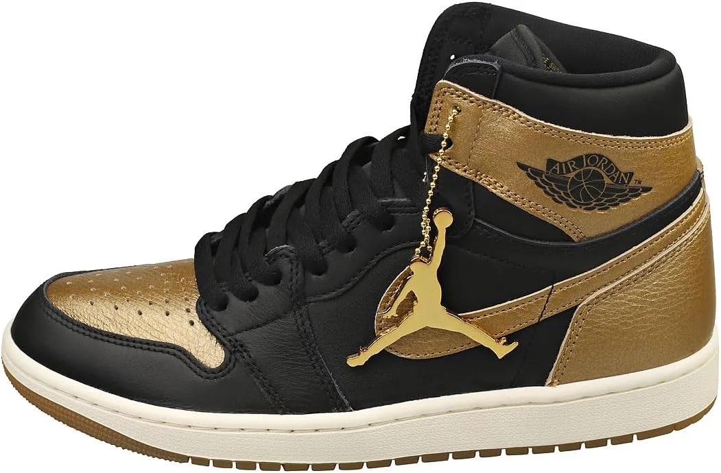 Мужские кроссовки Nike Air Jordan 1 Retro High OG, черный/металлик золотой — фото 4
