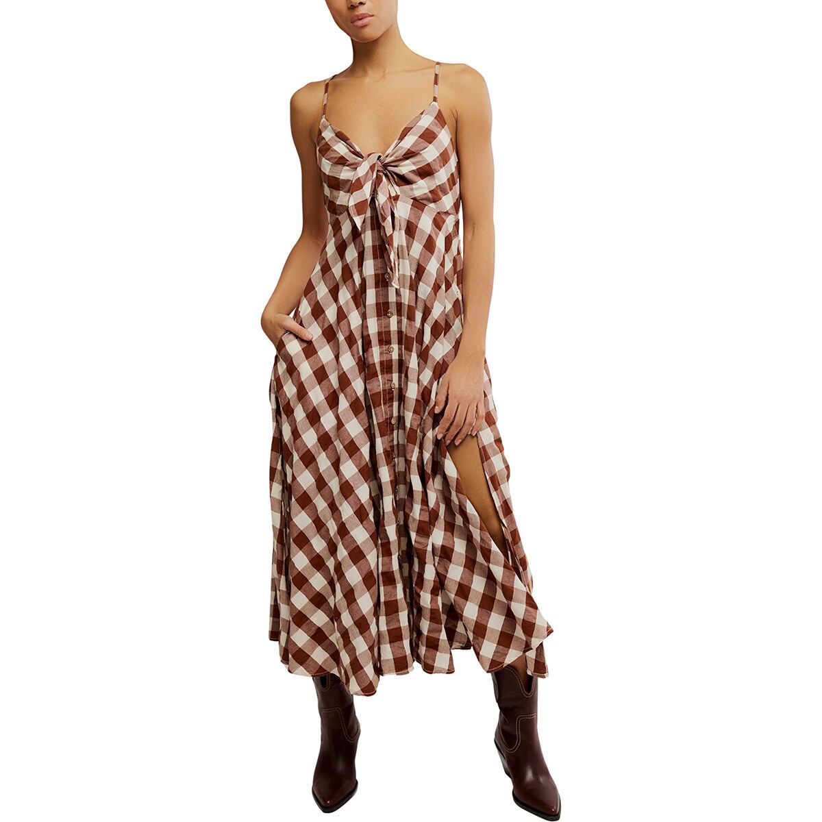 

Виа платье миди Free People, коричневый