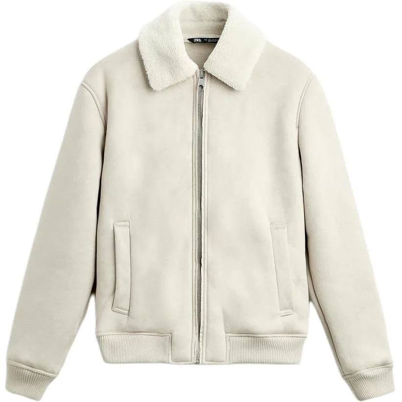 Куртка мужская с лацканом ZARA, бежевый