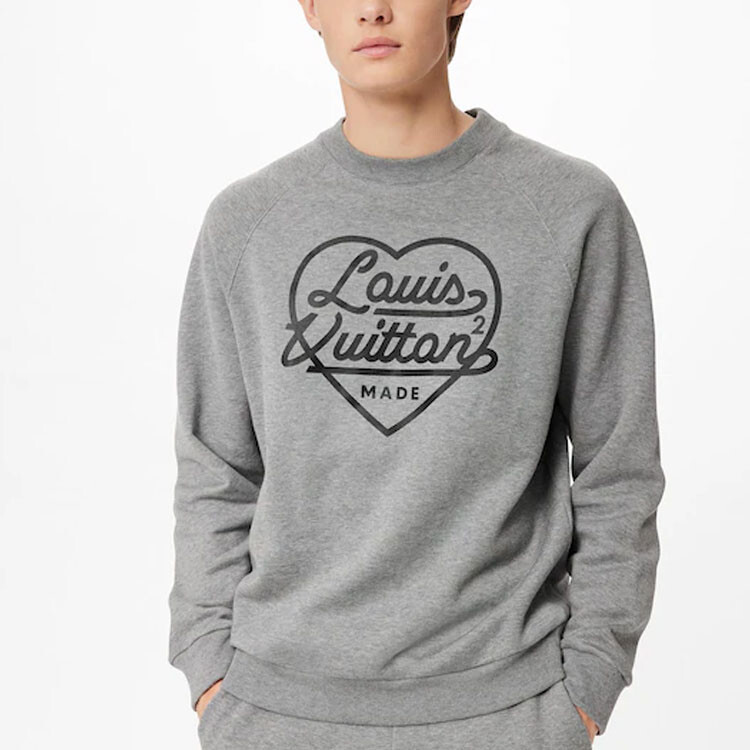 Новые квартальные продукты LV Sweatshirt Men Louis Vuitton, серый — фото 4