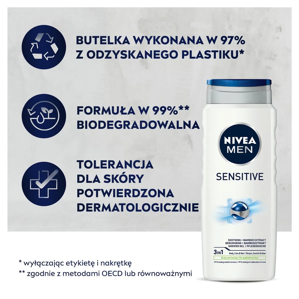 Мужской гель для душа «Sensitive» с бамбуковым молочком от Nivea Men Nivea — фото 3