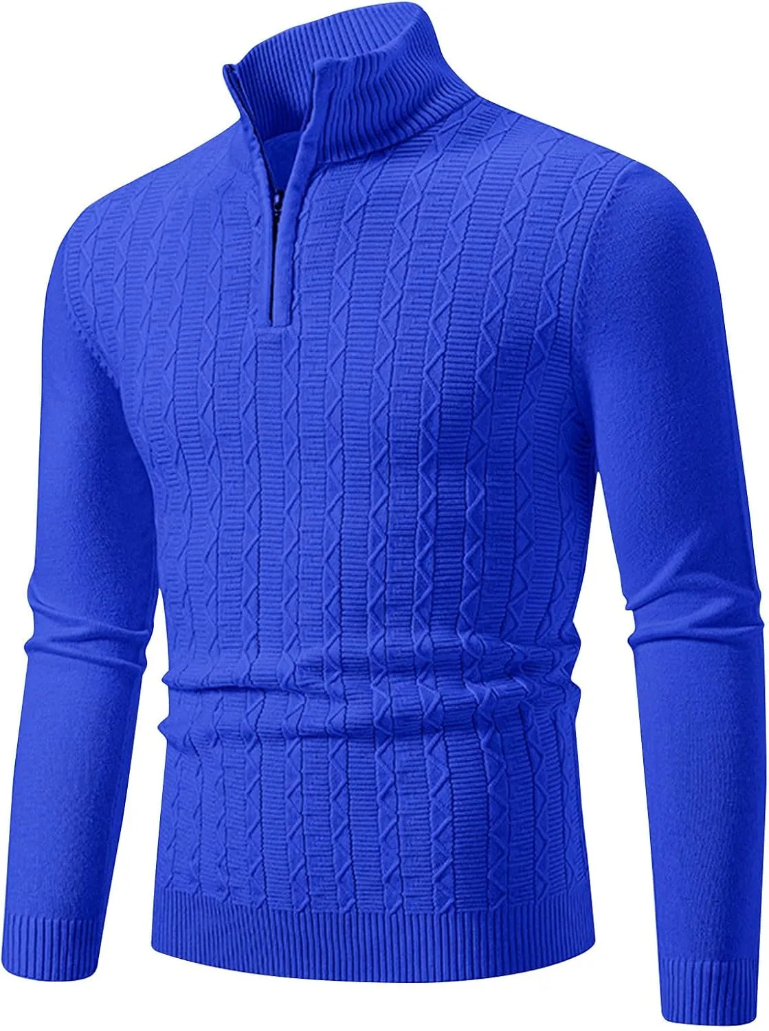 

Мужской свитер с застежкой на четверть, Slim Fit, длинный рукав, воротник-стойка NATHGAM