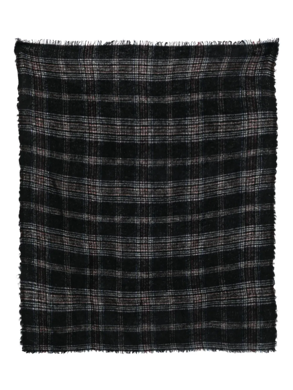 

Клетчатый шарф с необработанными краями FALIERO SARTI, черный