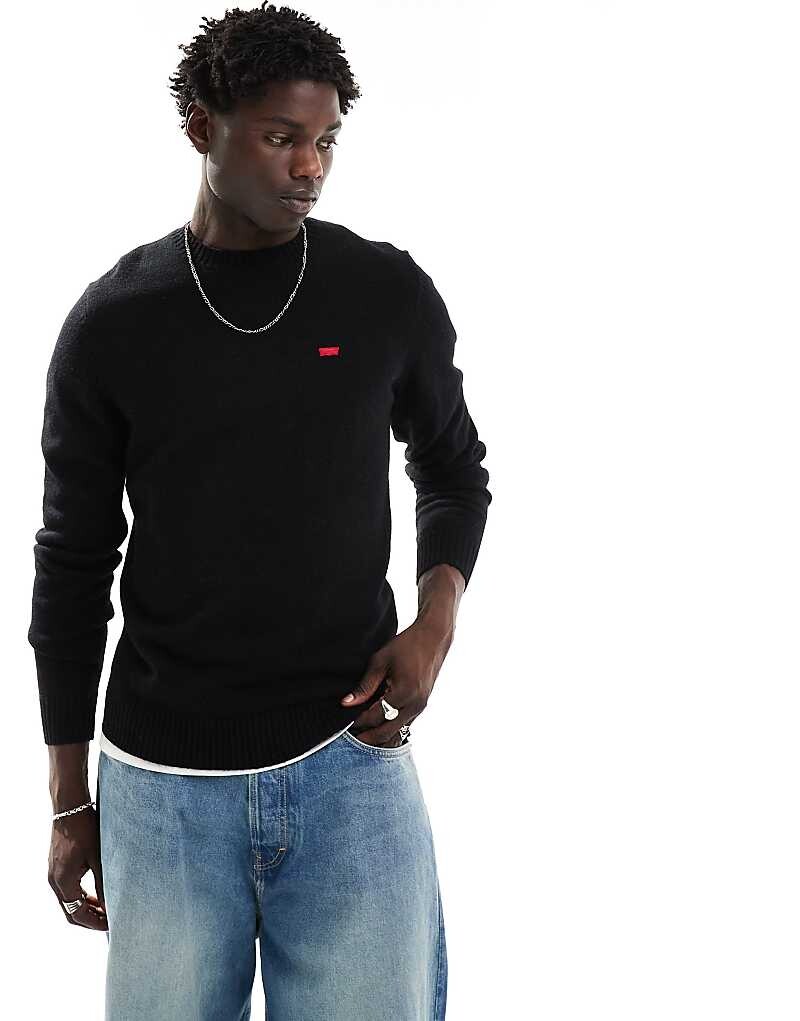 Levi's – Original – черный вязаный свитер с логотипом «Летучая мышь»