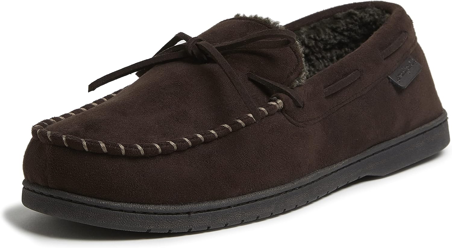 

Мужские мокасины Dearfoams из микросуэда с завязками, Coffee