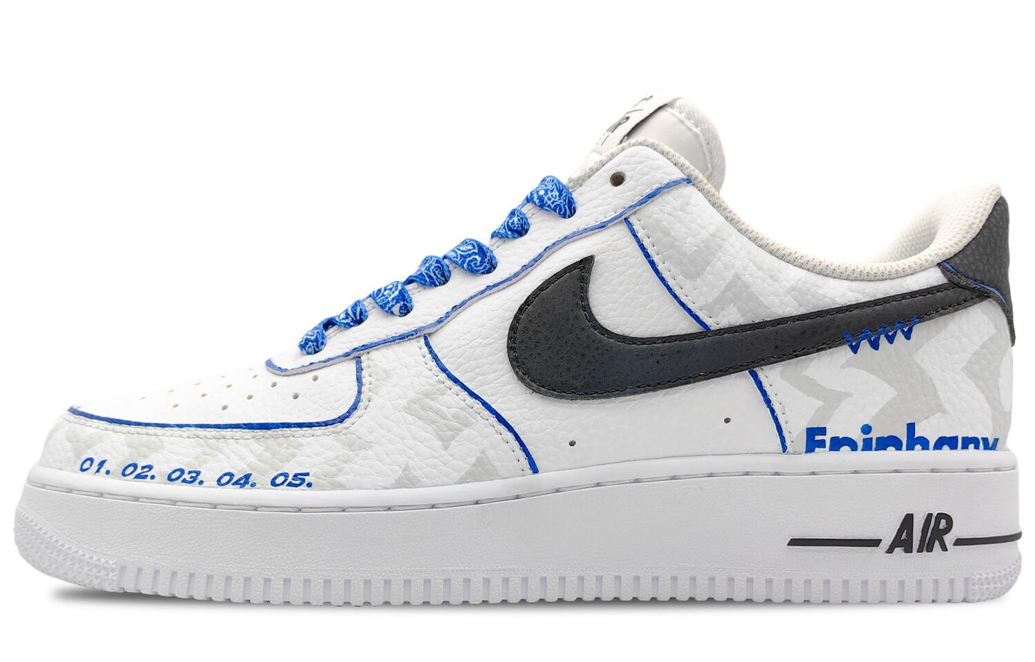 

Кроссовки Nike Air Force 1 Skateboarding Shoes Unisex Low-top Black/white/blue, белый