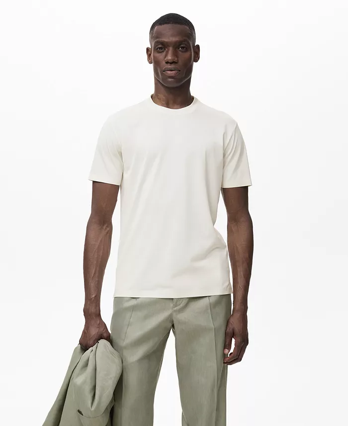 

Мужская футболка COOLMAX Slim-Fit MANGO, белый