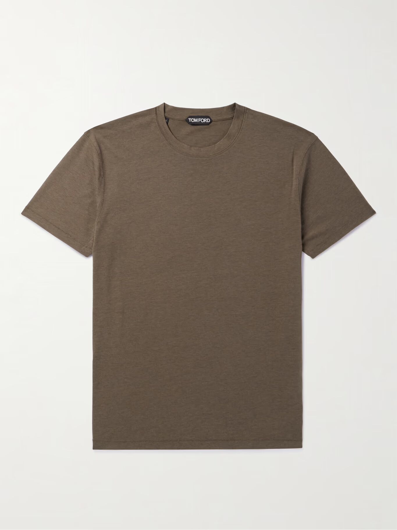 

Футболка облегающего кроя из лиоцелла и хлопкового трикотажа TOM FORD, коричневый