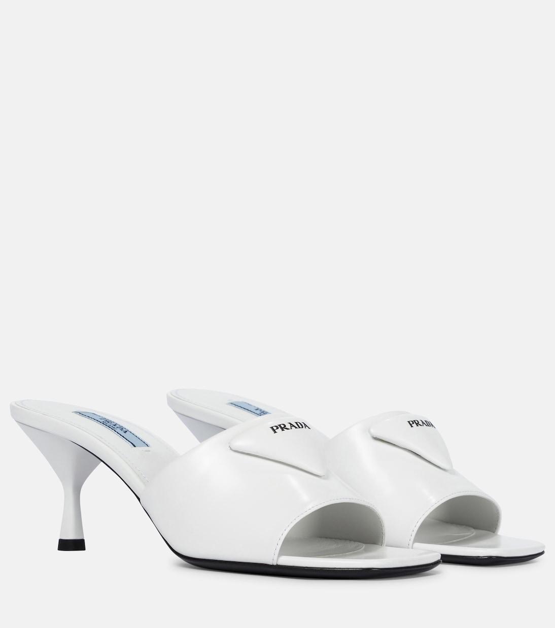 Кожаные сандалии Prada, белый