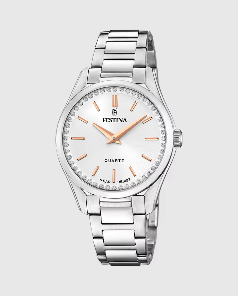 

Женские часы F20583/1 Mademoiselle из серебристой стали Festina, серебряный