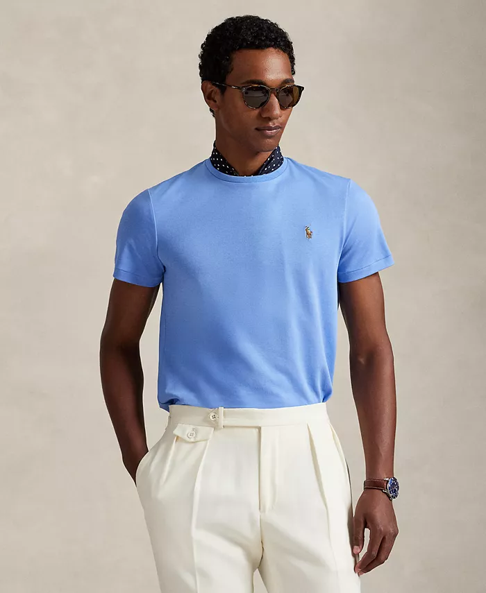 

Мужская футболка Custom Slim Fit из мягкого хлопка Polo Ralph Lauren, синий