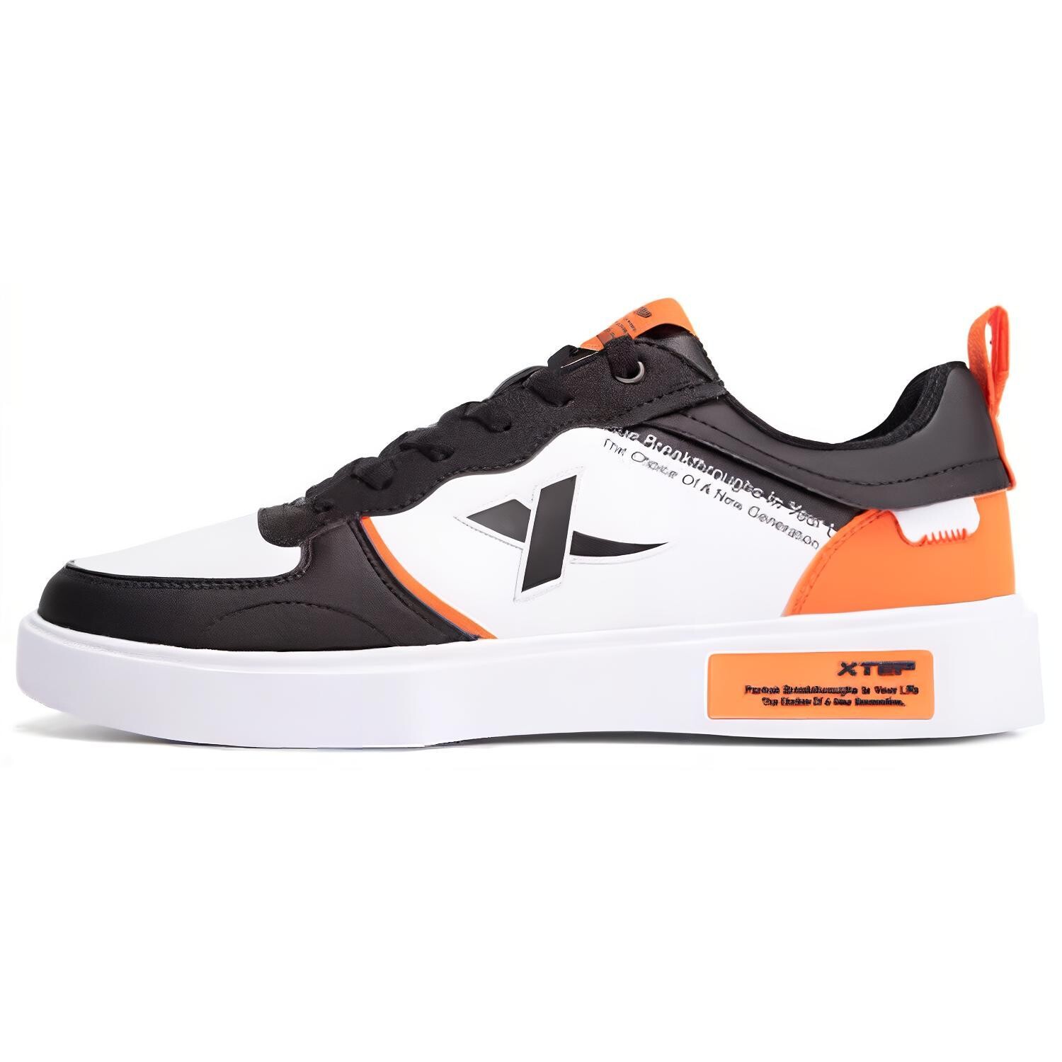 

Кроссовки XTEP Skateboarding Shoes Men Low-top White/Black/Orange, белый/черный/оранжевый