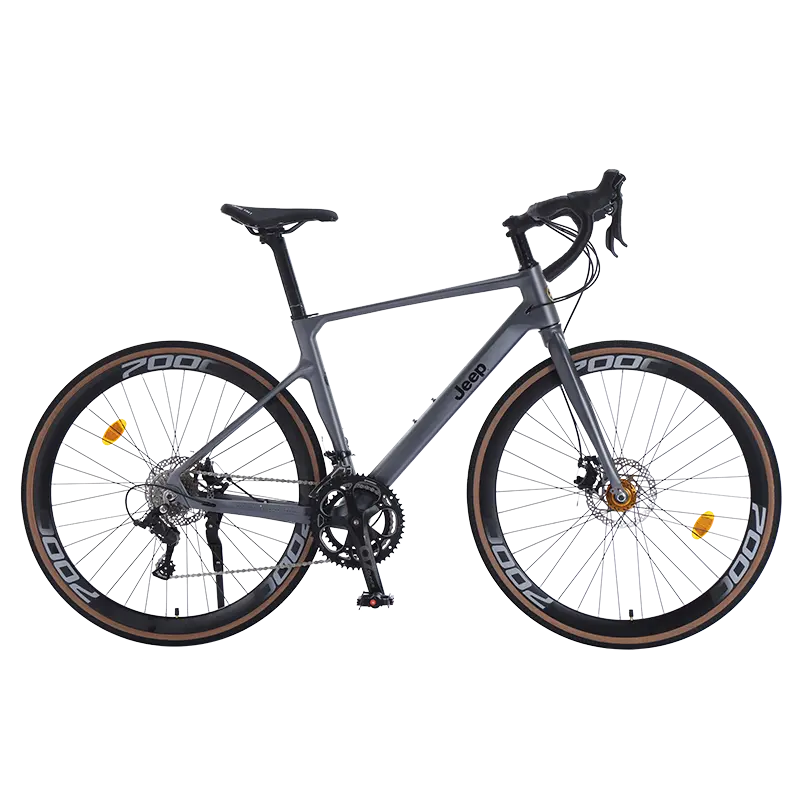 

Шоссейный велосипед с механическими дисковыми тормозами из магниевого сплава для взрослых Jeep, серый