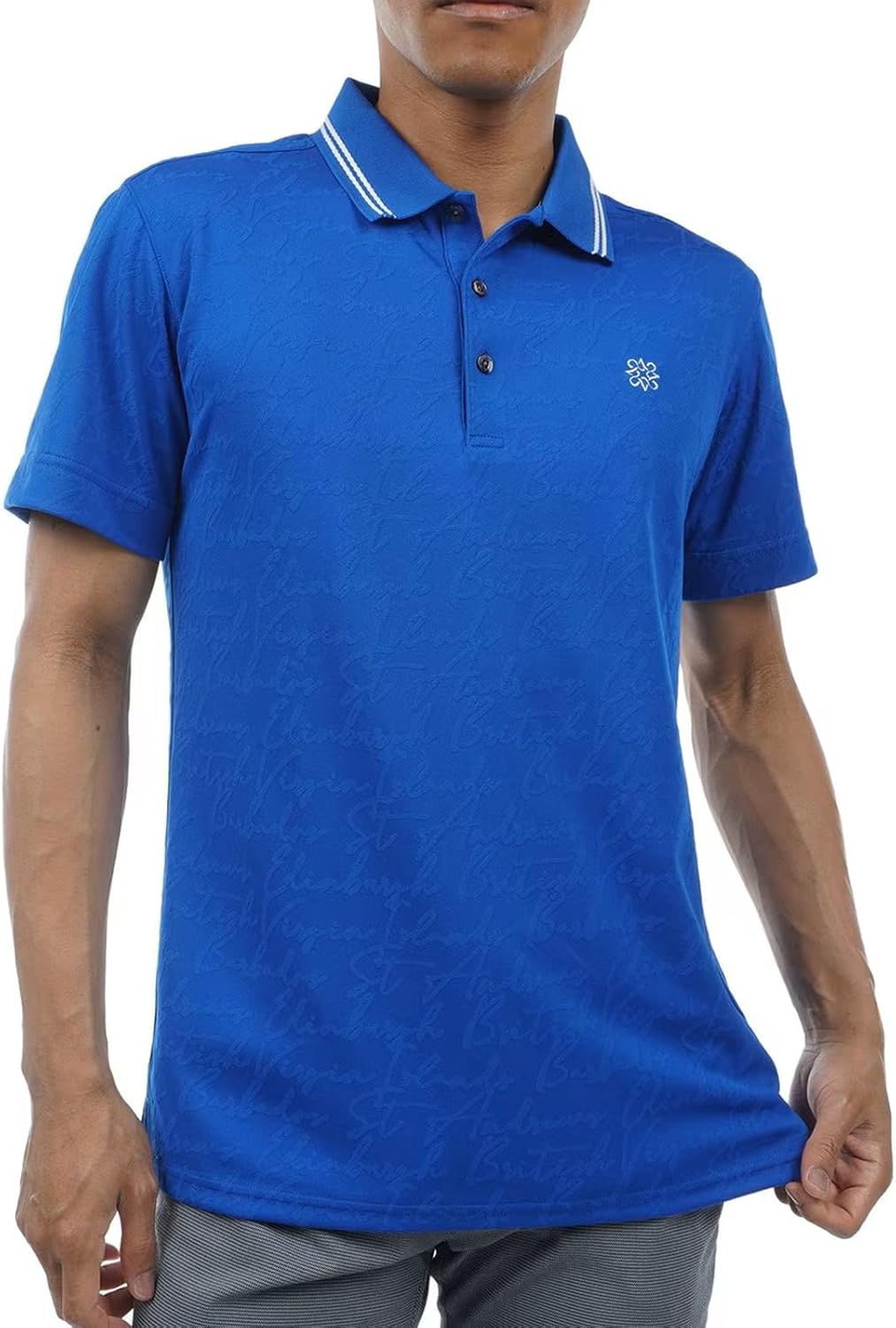 

Мужская поло-рубашка St. Andrews с коротким рукавом (рукописный узор, переработанный материал) / для гольфа / 042-4160351, синий