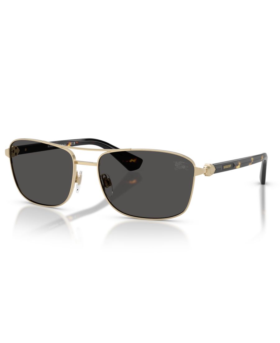 Мужские солнцезащитные очки большого размера, BE3163 Burberry, Light Gold — фото 3