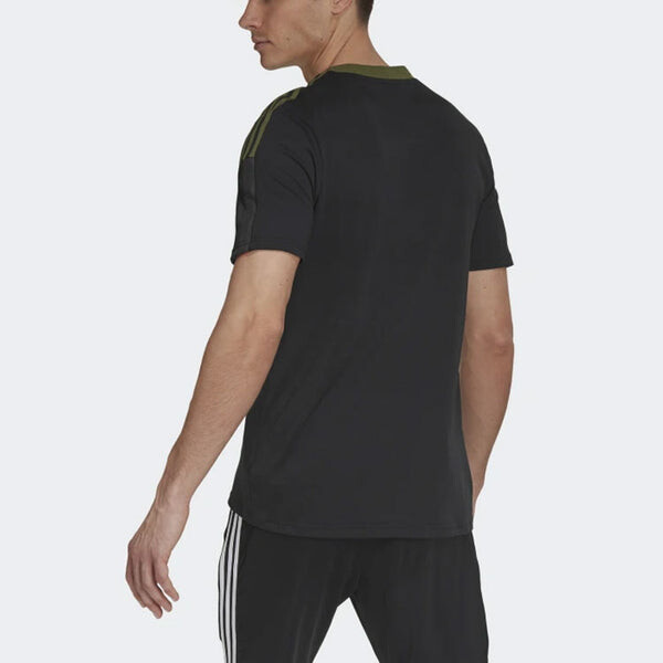 Футболка tiro tee aop повседневные спортивные футбольные с коротким рукавом Adidas, черный — фото 3