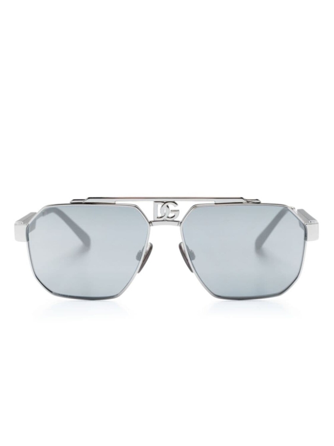 

Солнцезащитные очки-пилоты с монограммой Dolce & Gabbana Eyewear, серебряный