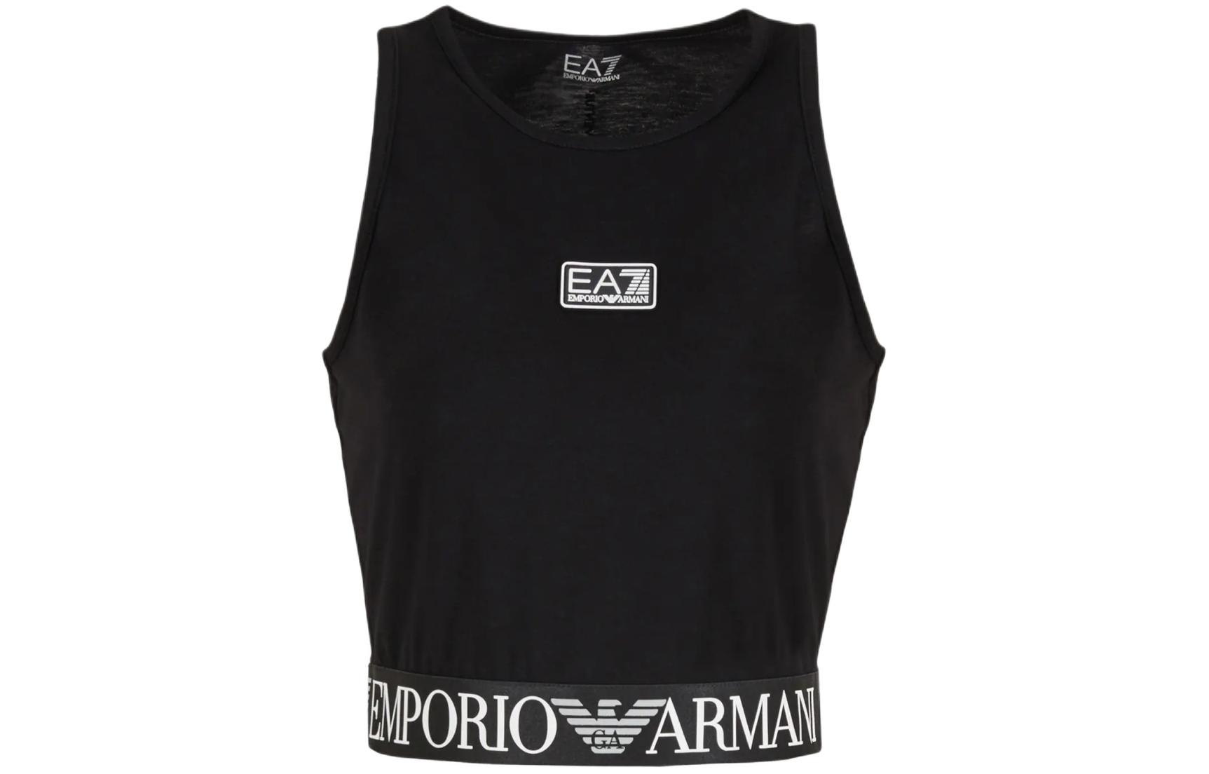 

Футболка майка женская черная EMPORIO ARMANI