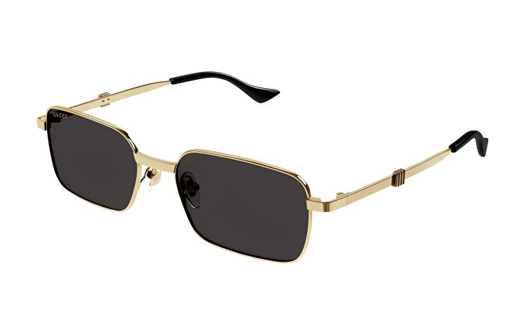 

GUCCI Прямоугольные солнцезащитные очки в оправе, Gold