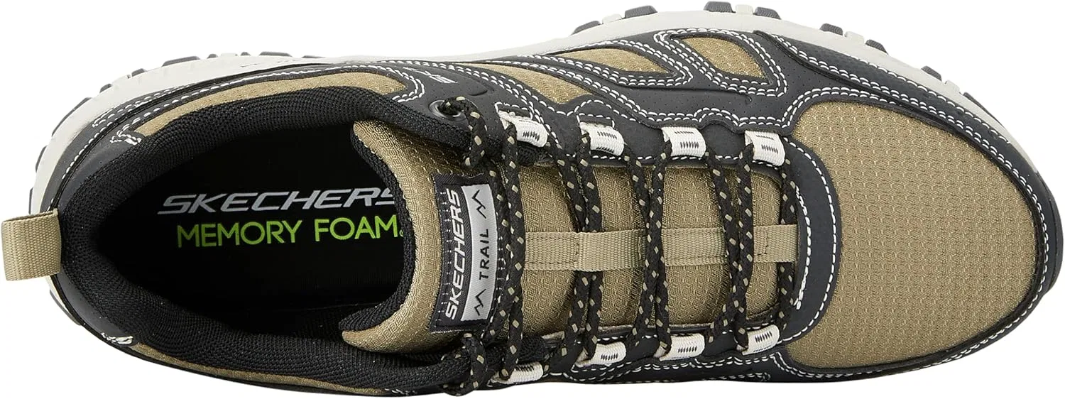 Мужские низкие треккинговые кроссовки Skechers Hillcrest Pure Escape, Anthracite-Coloured Synthetic Textile Olive Green — фото 3