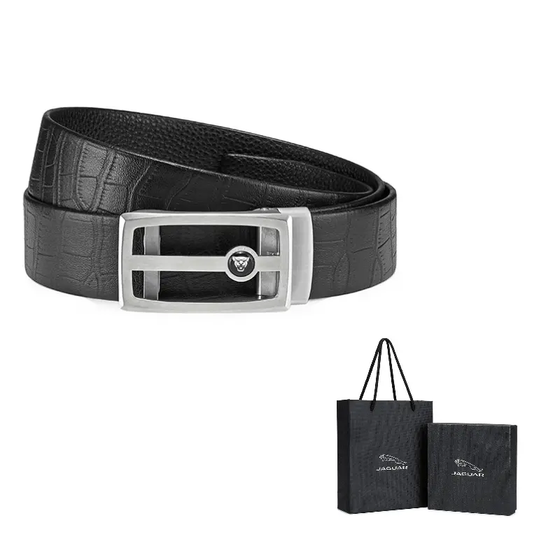 

JAGUAR Мужской ремень из натуральной кожи черный шириной 3.4 см, Chromium