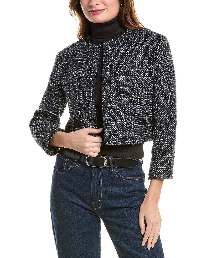 

Куртка Theory Crop из смеси шерсти, синий