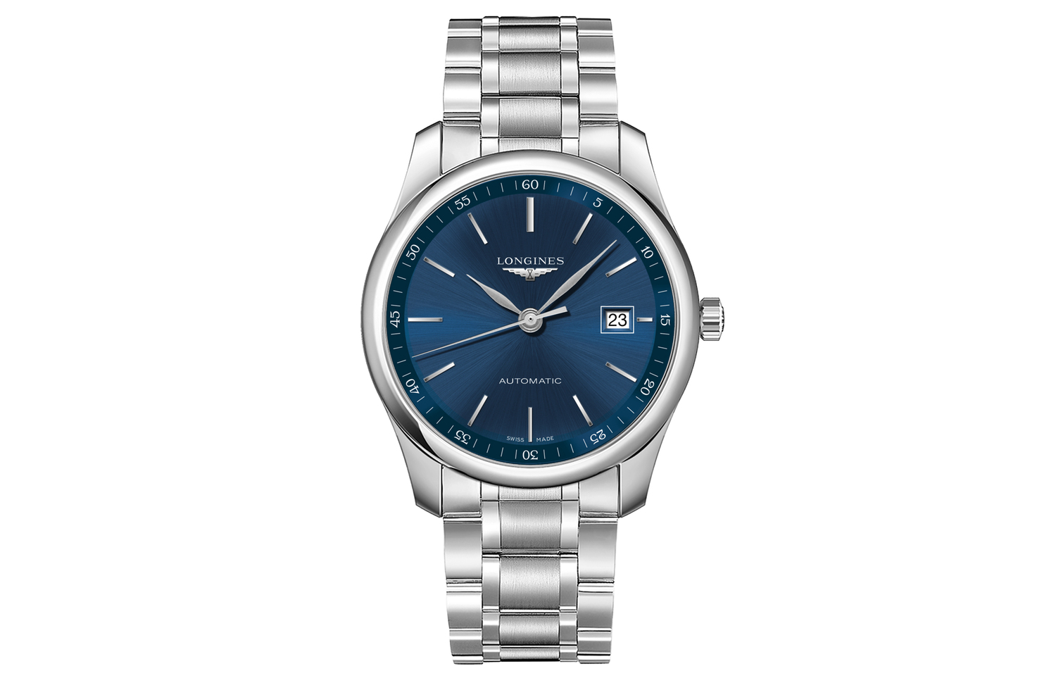 

Мужские часы с автоматическим механизмом Longines c синим циферблатом