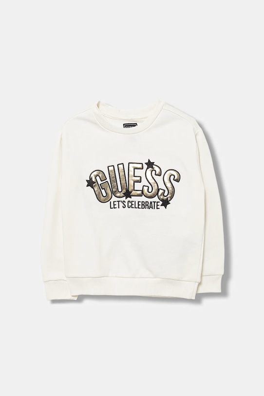 

Детская хлопковая толстовка Guess, бежевый