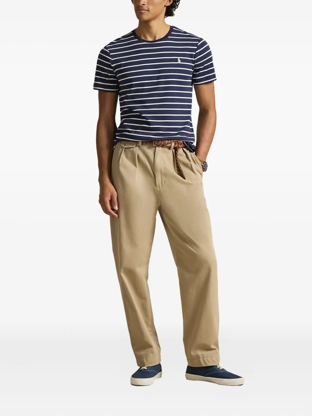 Полосатая футболка с логотипом Polo Ralph Lauren, синий — фото 2