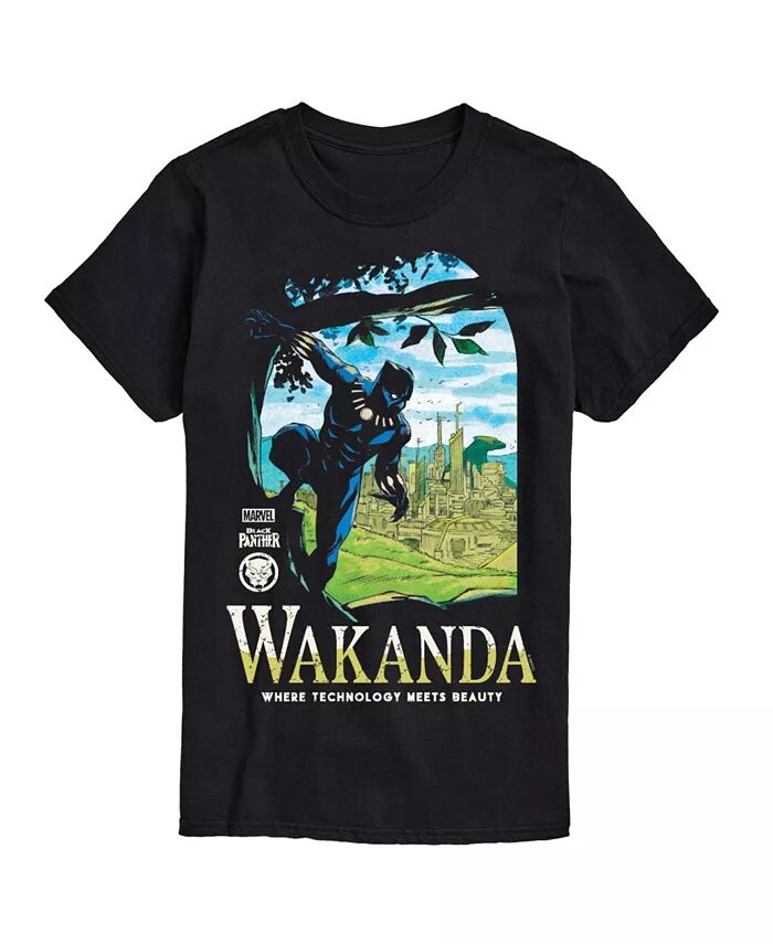 

Мужская футболка с коротким рукавом Black Panther Wakanda AIRWAVES, черный