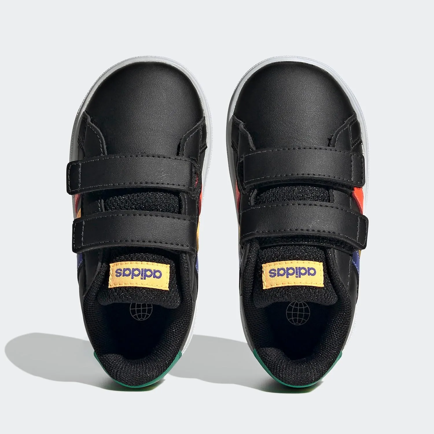 Детские кроссовки Adidas Unisex Baby Grand Court Lifestyle на губе, черный/синий/зеленый — фото 3