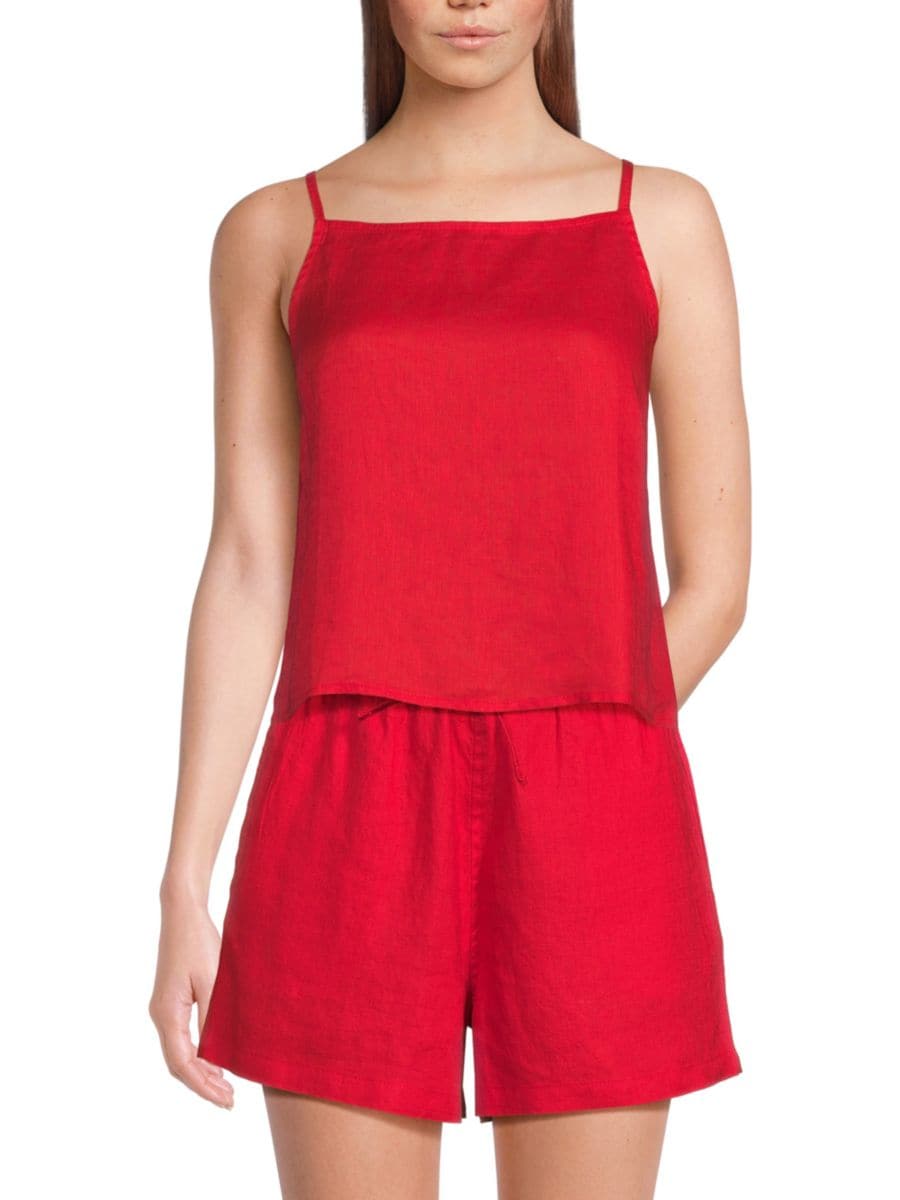 

100% льняной топ Saks Fifth Avenue, цвет Fire Engine Red