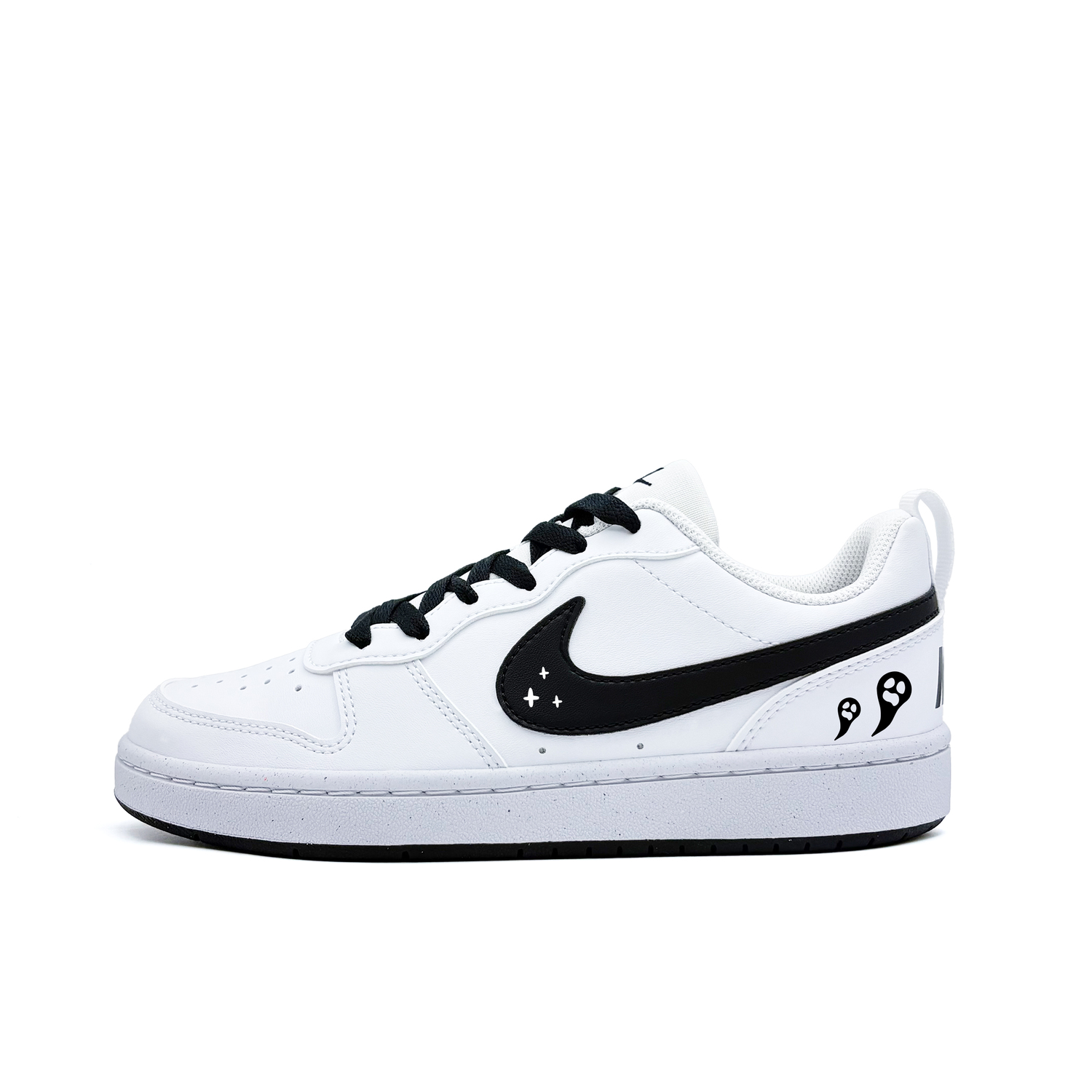 

Nike Court Borough Ghostly Spirit Drift Synthetic Leather Abrasion Resistant Low top Skateboard Shoes Black White