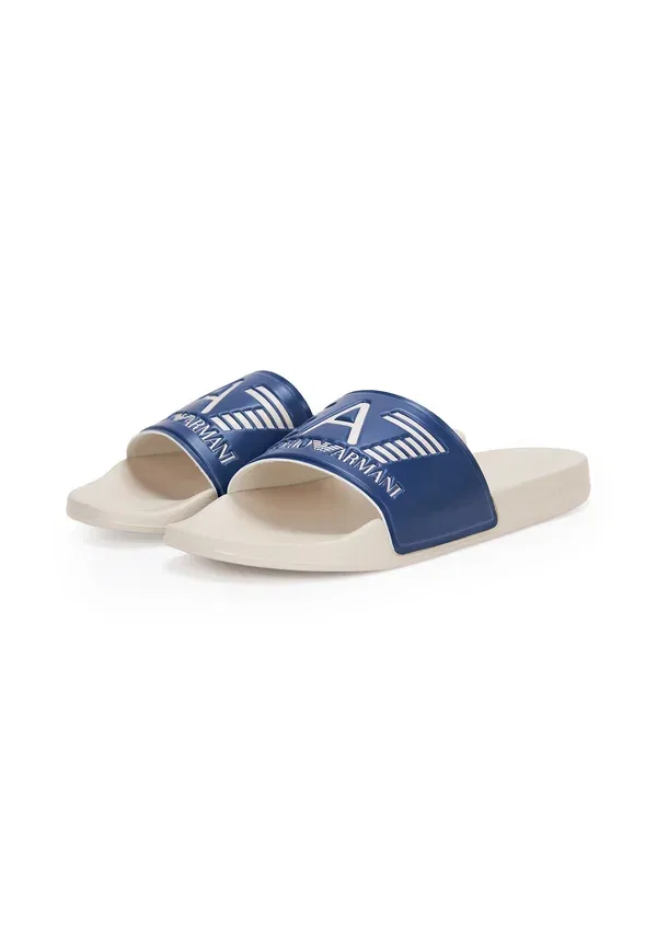 Сланцы Ea7 Emporio Armani logo pool slides, туманно-синий — фото 2