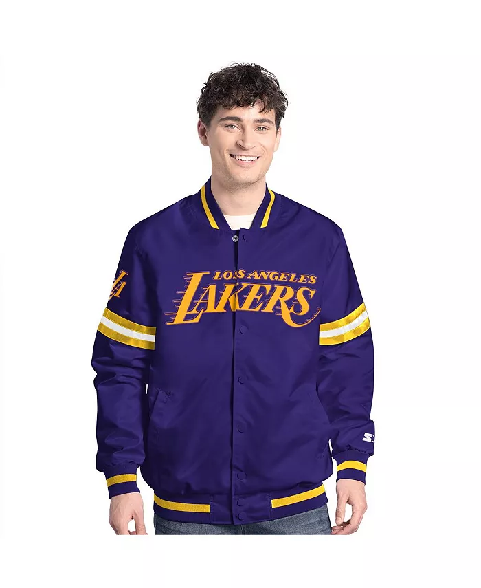 

Мужская фиолетово-золотая бейсбольная куртка Los Angeles Scouts Full Snap Varsity Jacket Starter