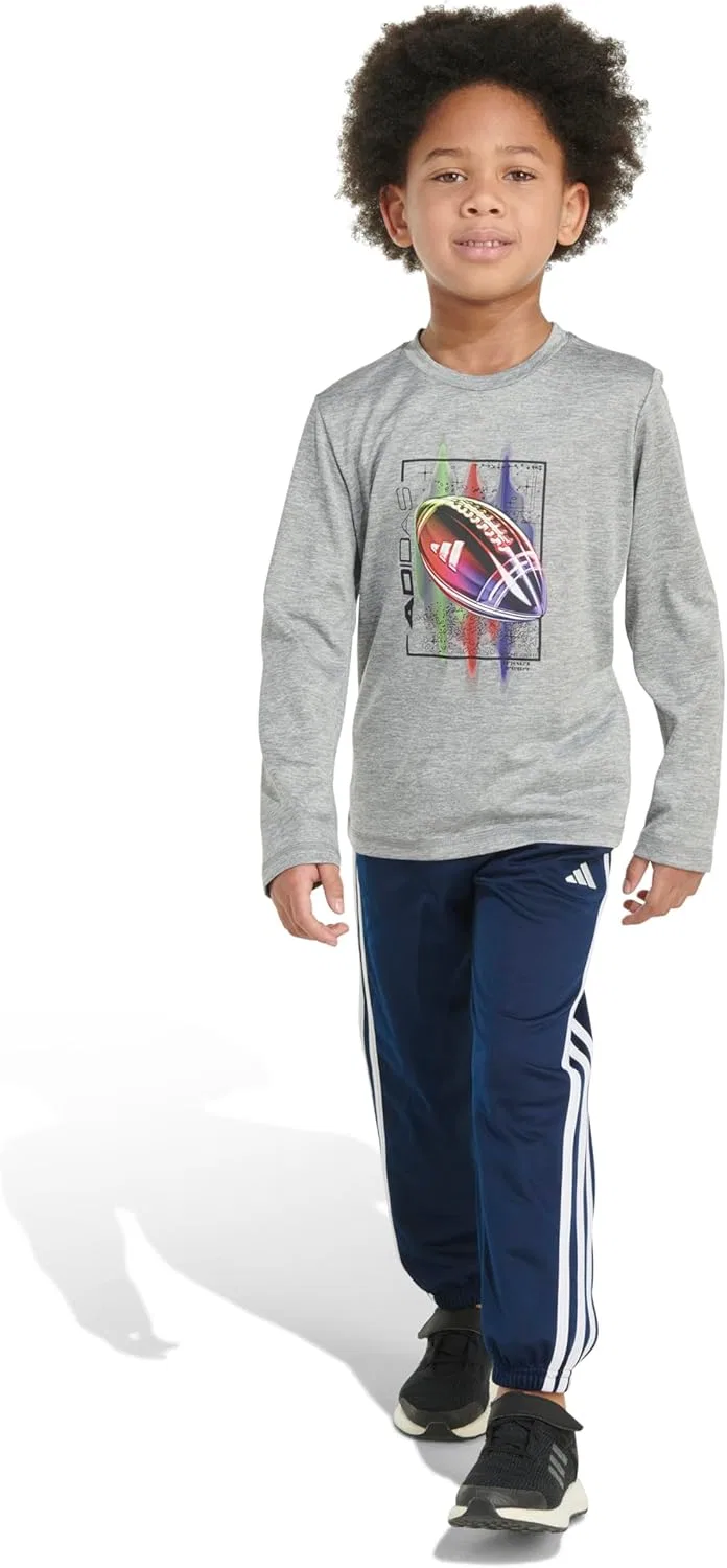 Детский спортивный костюм из 2 предметов adidas, Medium Grey Heather Football — фото 3