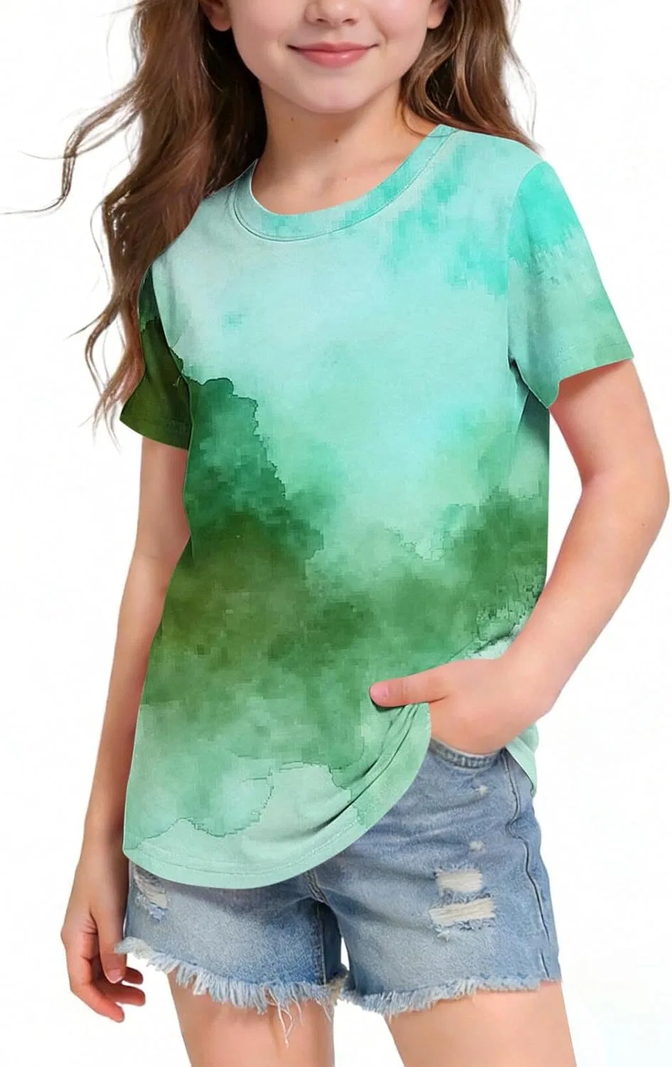 Футболка с принтом Tie Dye, Zzalalana, Army Green — фото 3