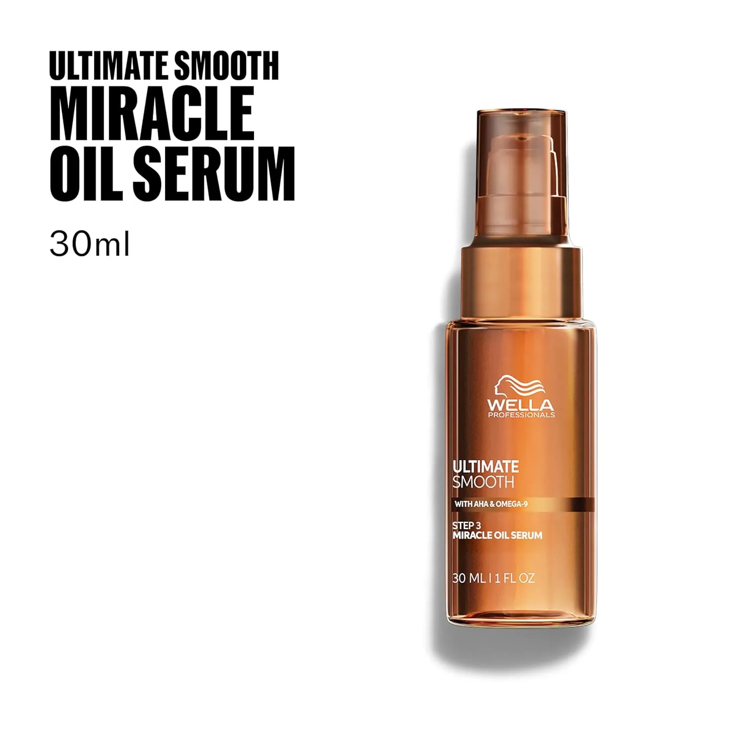 Wella Professionals ULTIMATE SMOOTH Miracle Oil Serum для сухих, тусклых и непослушных волос, питает, разглаживает и придает шелковистый блеск, с скваланом и омега-9, термозащита, безопасно для окрашенных волос 29,6 мл (1 шт.) — фото 2