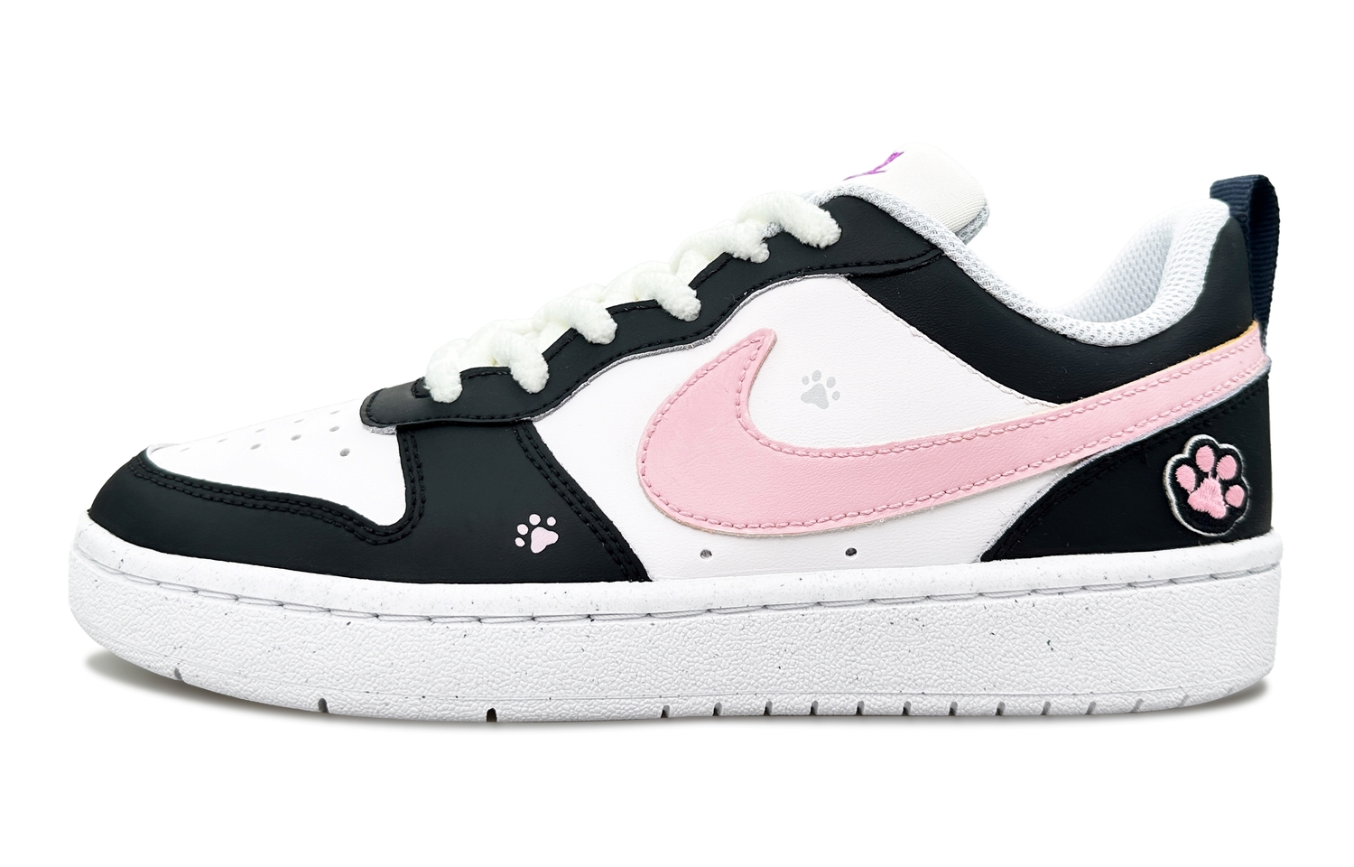 

Nike Court Borough Urban Chic Style Kitten Low Top детские скейтбординг кроссовки Black Pink для подростков