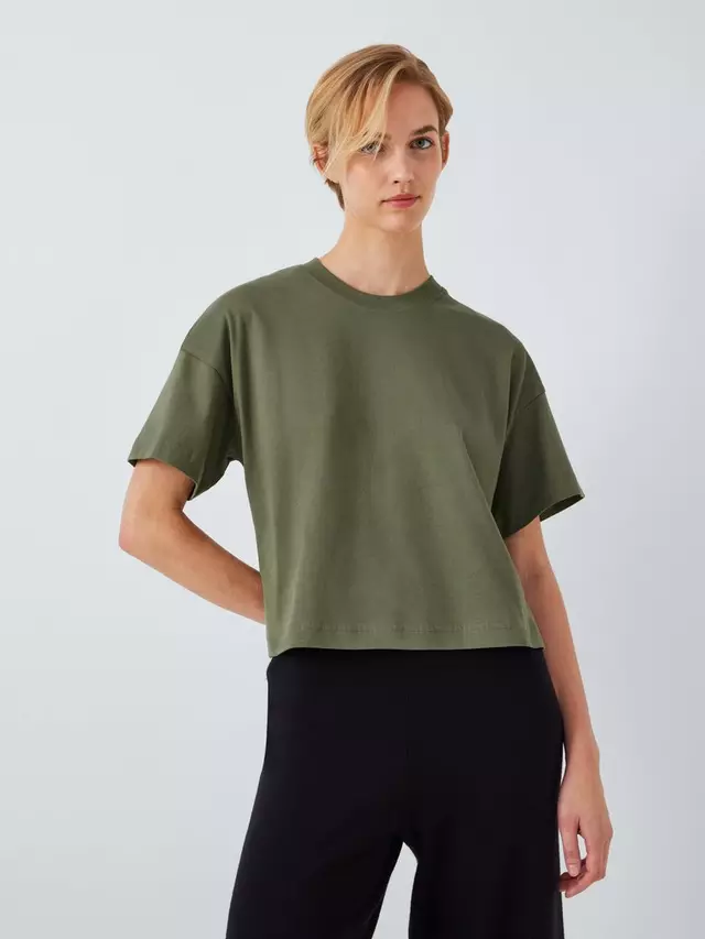 

Футболка John Lewis ANYDAY Cotton Boxy Fit, цвет washed/khaki