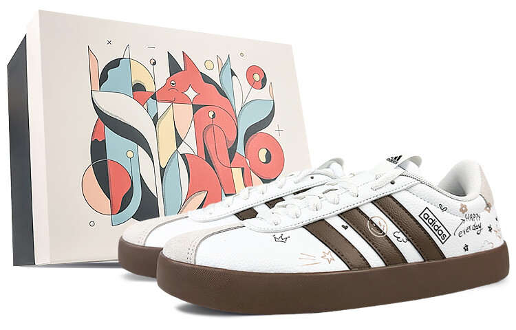 

Кроссовки adidas Court Skateboarding Shoes Unisex Low-top Coffee, белый