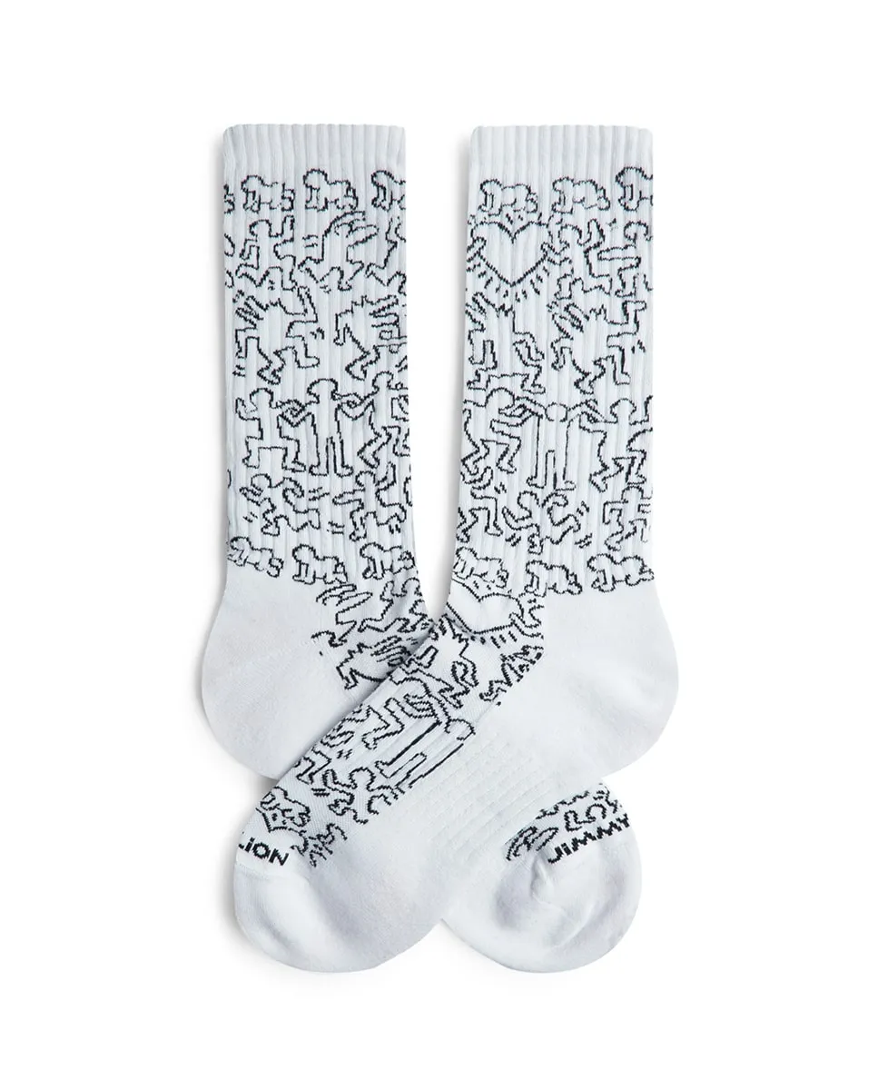 

Женские носки Кит Харинг Jimmy Lion, белый