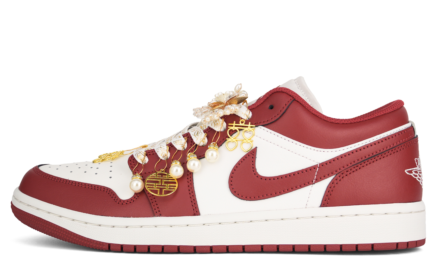 

Jordan Кроссовки Air 1 Gold Branch Jade Leaf Abrasion Resistant низкие винтажные баскетбольные мужские red