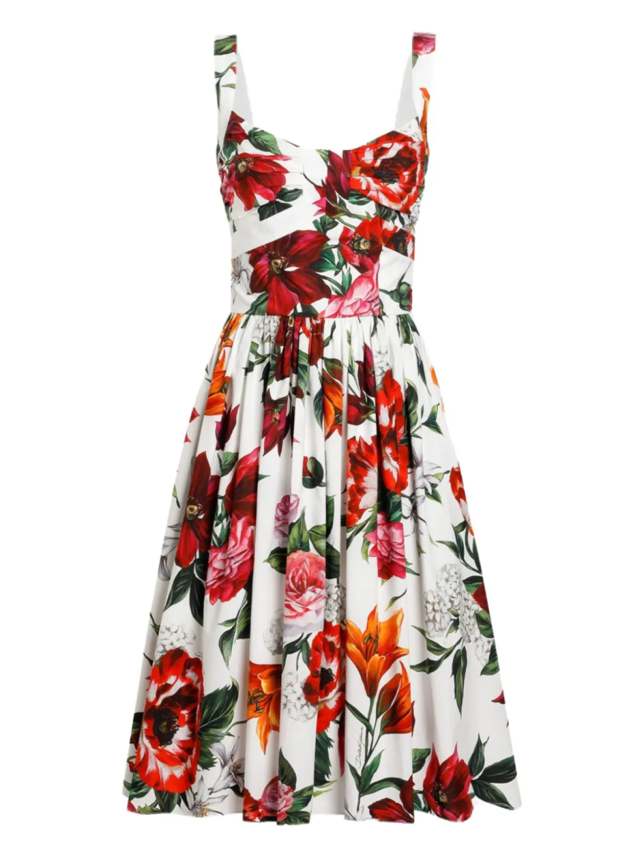 

Dolce & Gabbana платье миди с цветочным принтом, белый
