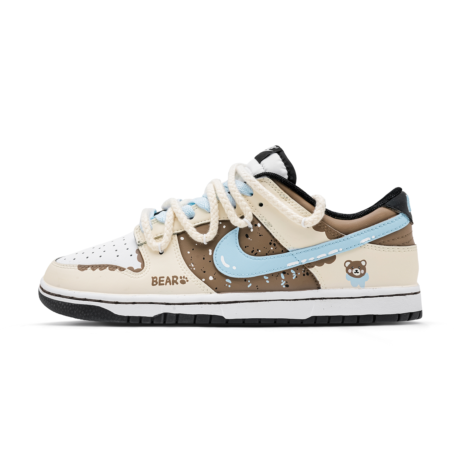 

Nike Кроссовки для скейтбординга low top, детские, Dunk 'Black', Slip Resistant, Cushioning, Abrasion Resistant, коричневые, unisex